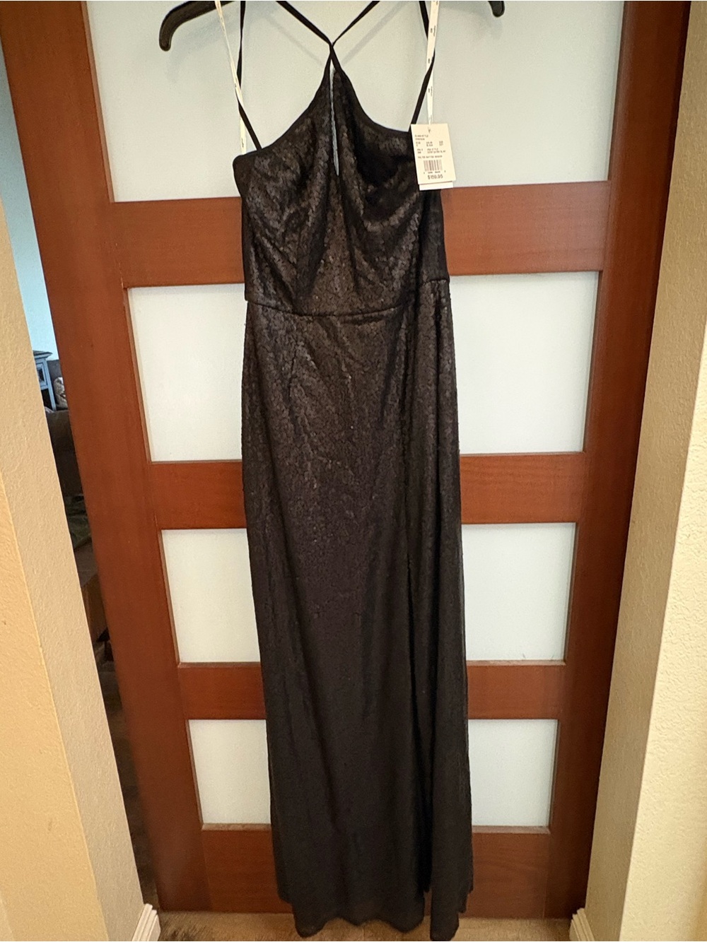Black Sparkle Strappy Maxi Dress